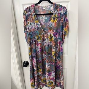 Anthropologie Over Dress Sheer Floral Romantic Cottage Core size S